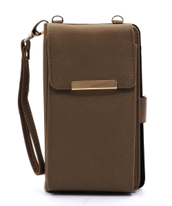 Fashion Bifold Wallet Crossbody Cell Phone Case AD073 TAUPE